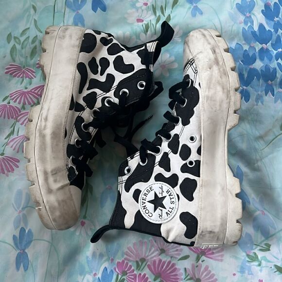 Converse Chuck Taylor All Star Lugged Shoes Women’s Size 7 Cow Print Platform - Picture 3 of 11